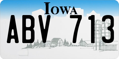 IA license plate ABV713