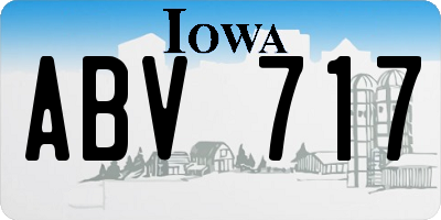 IA license plate ABV717