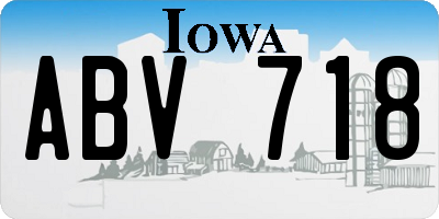 IA license plate ABV718