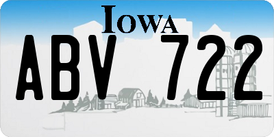 IA license plate ABV722