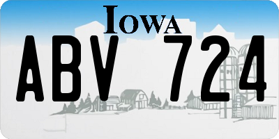 IA license plate ABV724