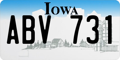 IA license plate ABV731