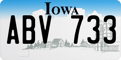 IA license plate ABV733