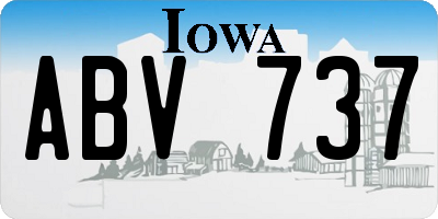 IA license plate ABV737