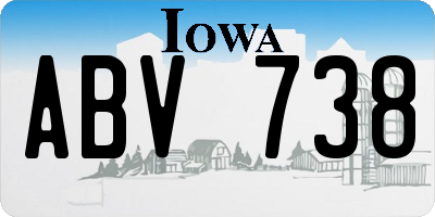 IA license plate ABV738
