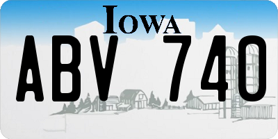 IA license plate ABV740