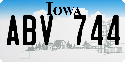 IA license plate ABV744