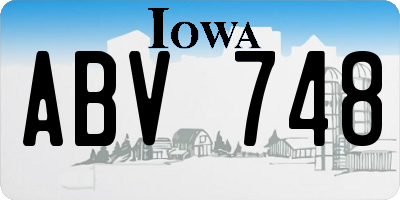 IA license plate ABV748