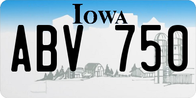 IA license plate ABV750