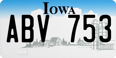IA license plate ABV753