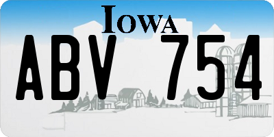 IA license plate ABV754