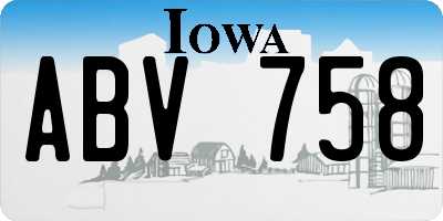 IA license plate ABV758