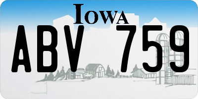 IA license plate ABV759