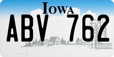 IA license plate ABV762
