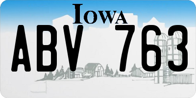 IA license plate ABV763