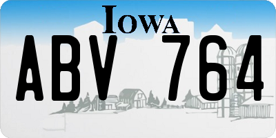 IA license plate ABV764