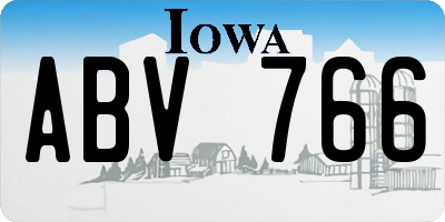 IA license plate ABV766
