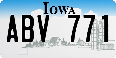 IA license plate ABV771