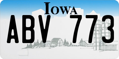 IA license plate ABV773