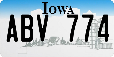 IA license plate ABV774