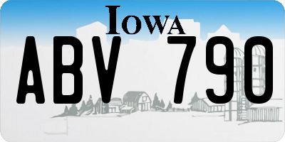 IA license plate ABV790