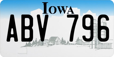 IA license plate ABV796
