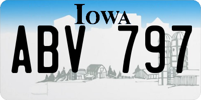 IA license plate ABV797