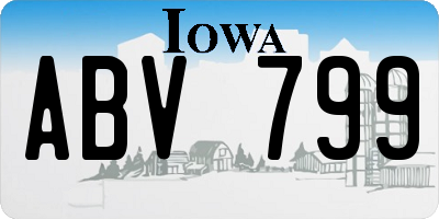 IA license plate ABV799