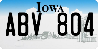IA license plate ABV804