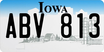 IA license plate ABV813