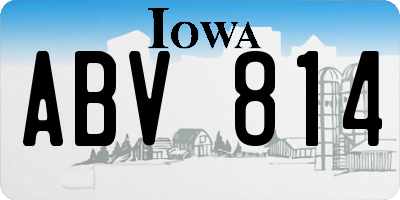 IA license plate ABV814
