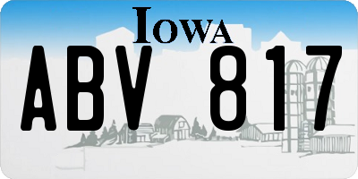 IA license plate ABV817