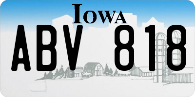IA license plate ABV818