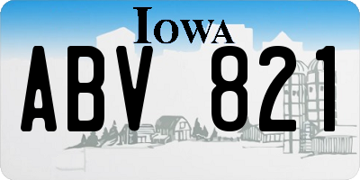 IA license plate ABV821
