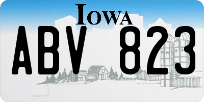 IA license plate ABV823