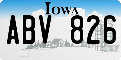 IA license plate ABV826