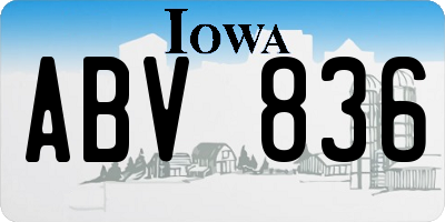 IA license plate ABV836