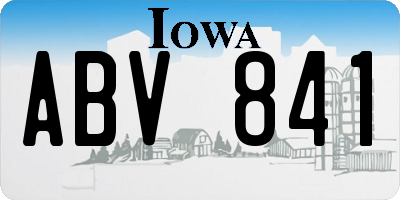 IA license plate ABV841