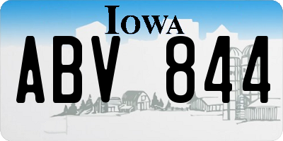 IA license plate ABV844