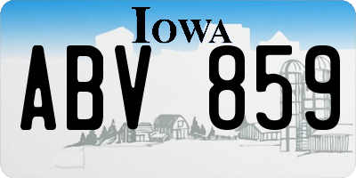 IA license plate ABV859