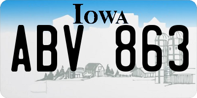 IA license plate ABV863