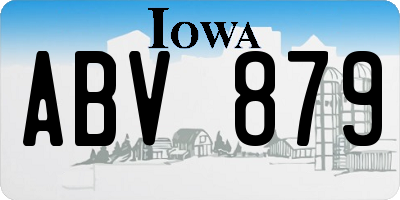 IA license plate ABV879