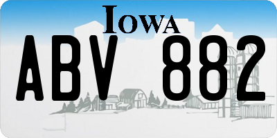 IA license plate ABV882