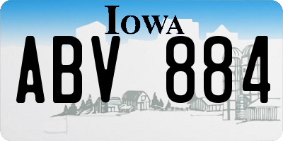 IA license plate ABV884