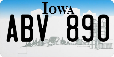 IA license plate ABV890