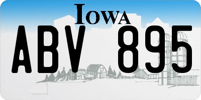 IA license plate ABV895