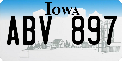 IA license plate ABV897