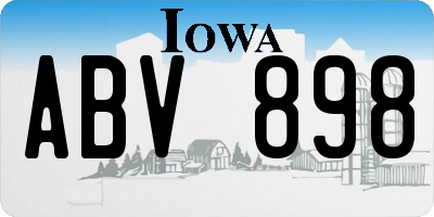 IA license plate ABV898