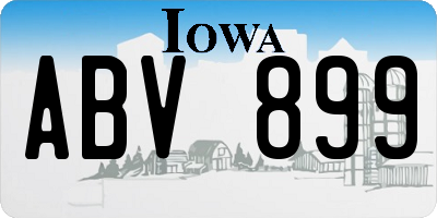 IA license plate ABV899