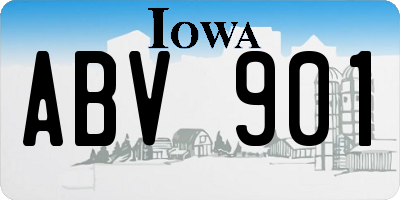 IA license plate ABV901